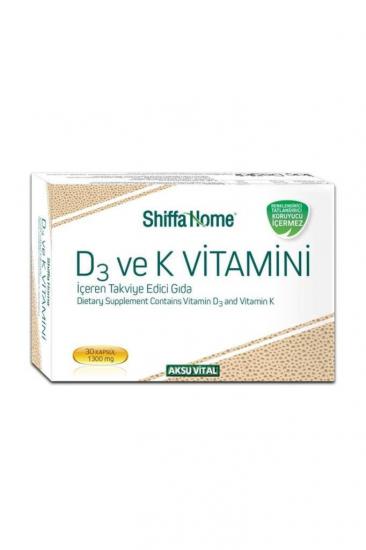 D3 Ve K Vitamini İçeren Takviye Edici gıda Takviyesi 30 Kapsül Aksu Vital